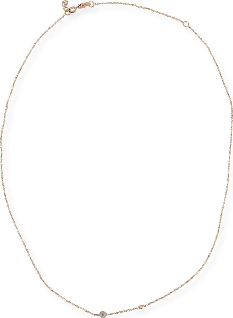 Sydney Evan 14k Gold Evil Eye Necklace with Single Diamond