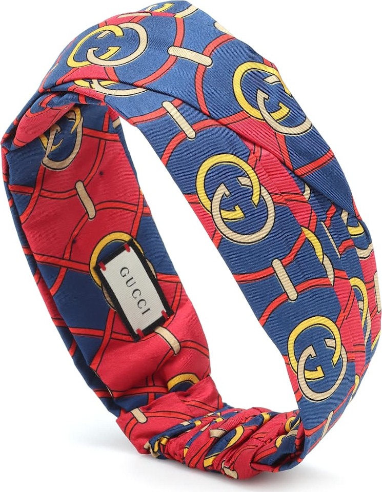 Gucci Printed silk-satin headband