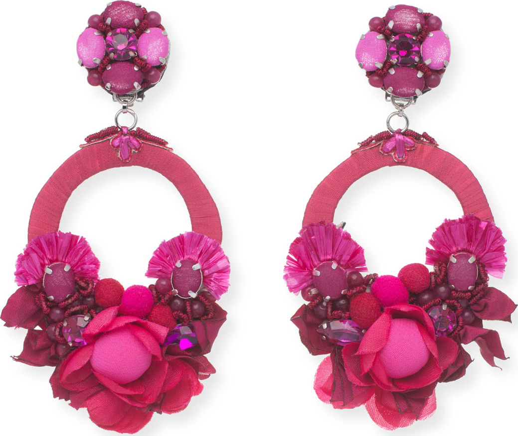 Ranjana Khan Posie Beaded Statement Clip-On Earrings
