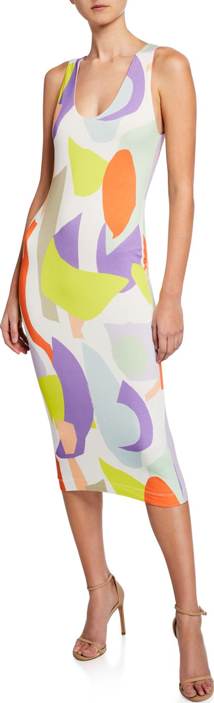 Alice + Olivia James Scoop-Neck Sleeveless Fitted Dress
