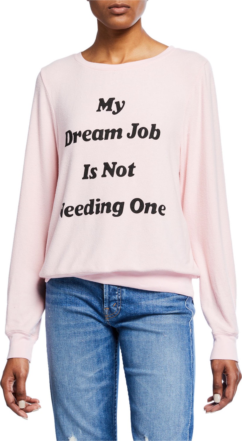 WILDFOX Dream Job Crewneck Pullover Sweater