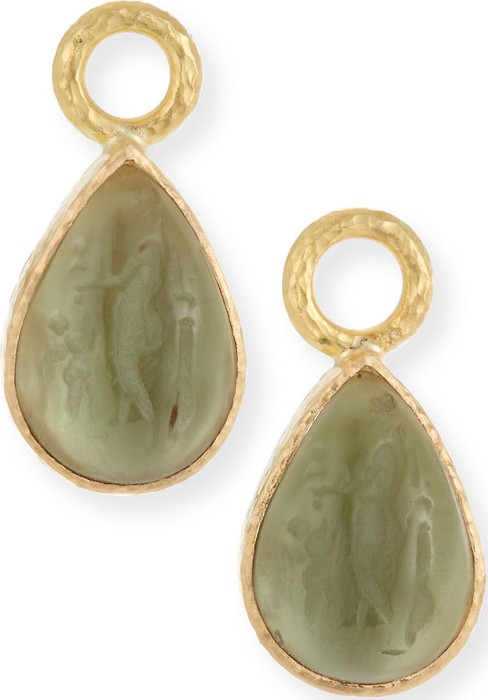 Elizabeth Locke 19k Gold Venetian Glass Pear Earring Charms