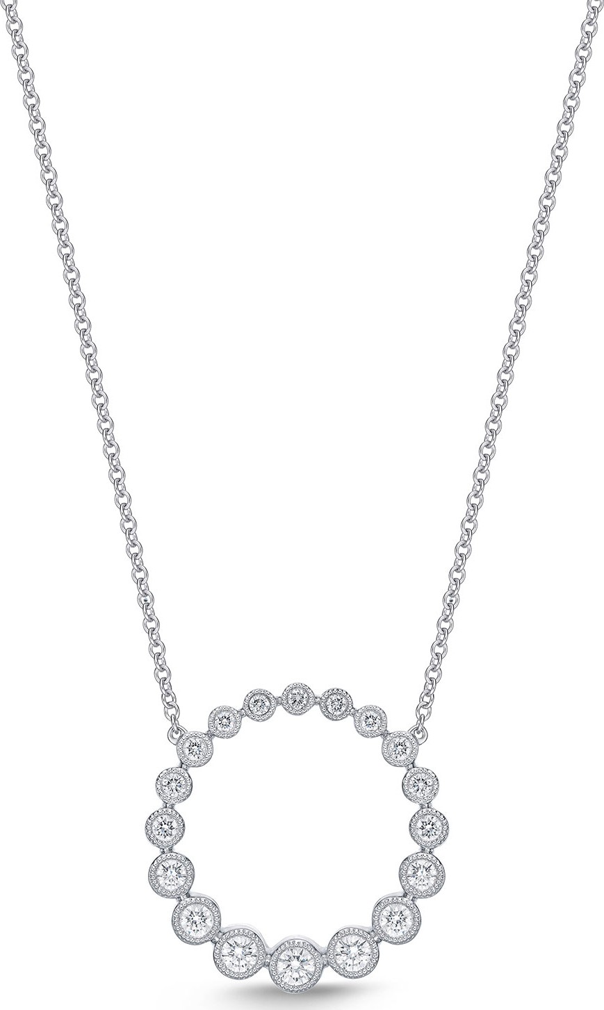 Memoire 18k White Gold Diamond Bubbles Pendant Necklace