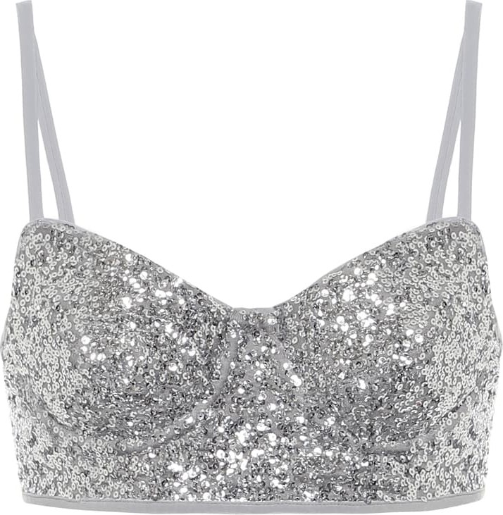 Norma Kamali Sequined crop top