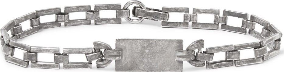 Saint Laurent Oxidised Silver-Tone ID Bracelet