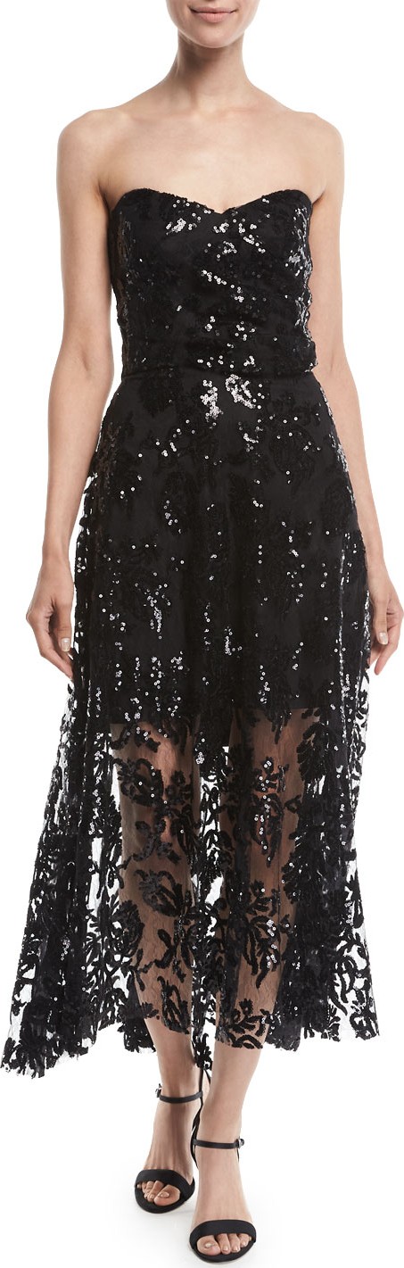 MILLY Tori Lace Sequin Embroidered Dress