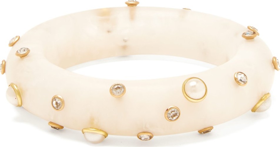 Vanda Jacintho Faux-pearl and crystal-embellished bracelet