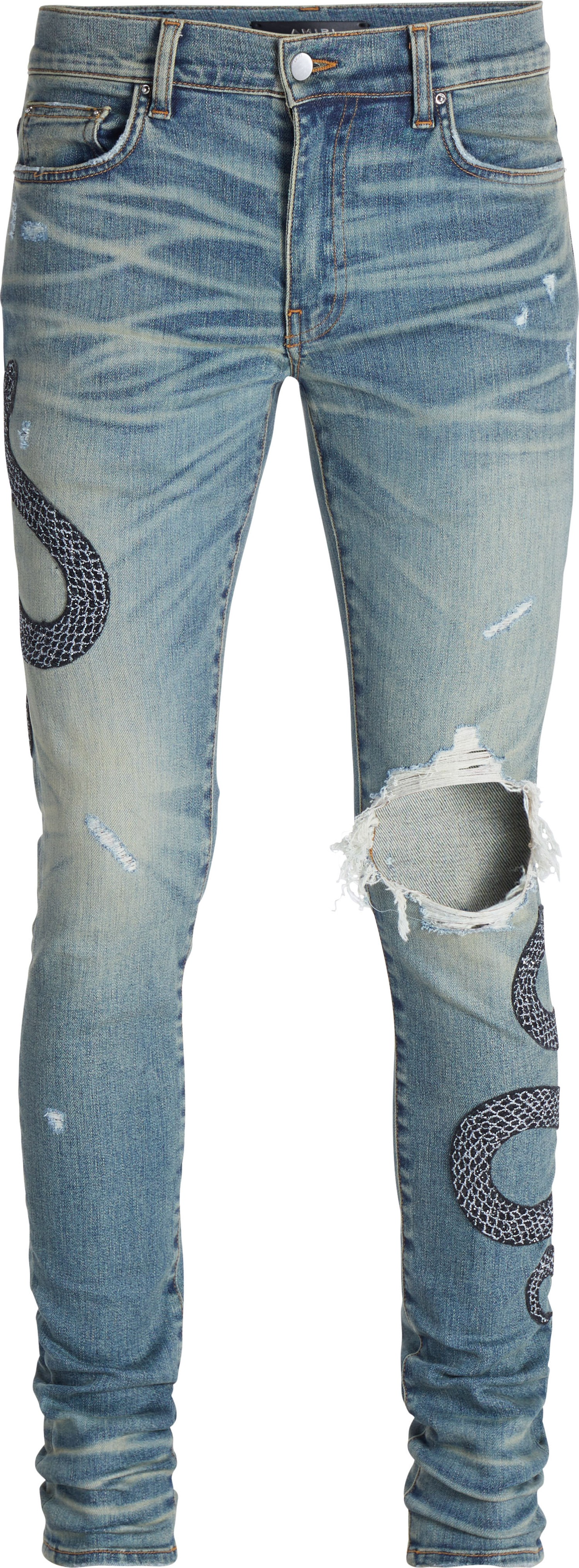 Amiri Glitter snake classic broken jean