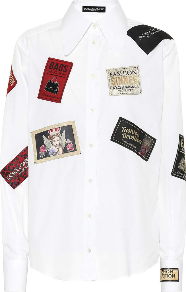 Dolce & Gabbana Appliquéd cotton poplin shirt