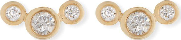 Zoe Chicco 14k Curved Graduated Diamond Stud Earrings