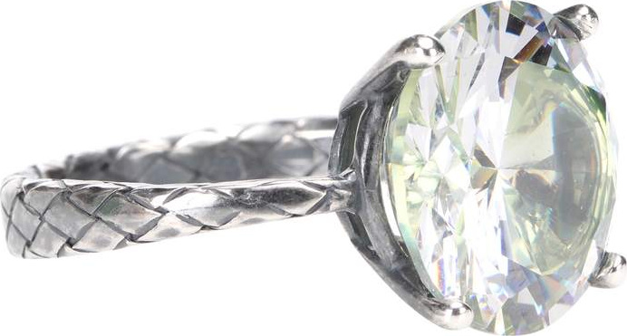 Bottega Veneta Sterling silver ring with cubic zirconia