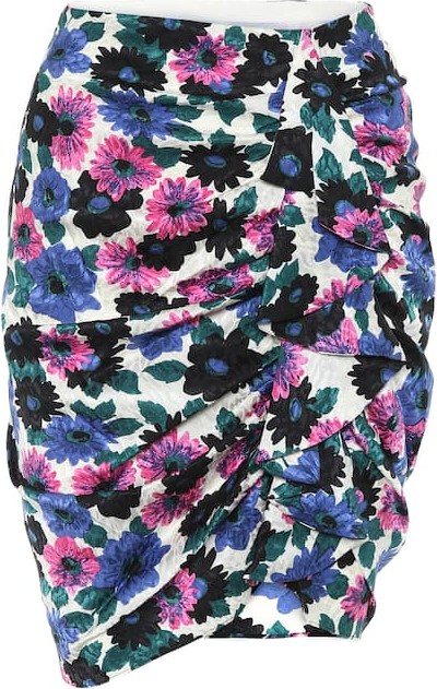 Veronica Beard Ravello floral stretch-silk skirt