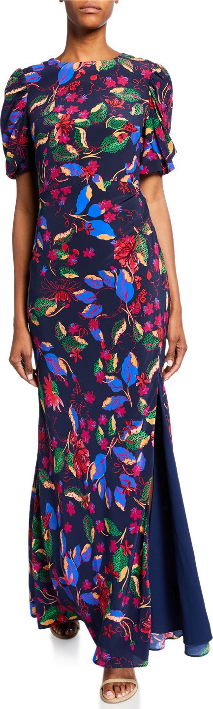 Saloni Annie B Short-Sleeve Floral Dress