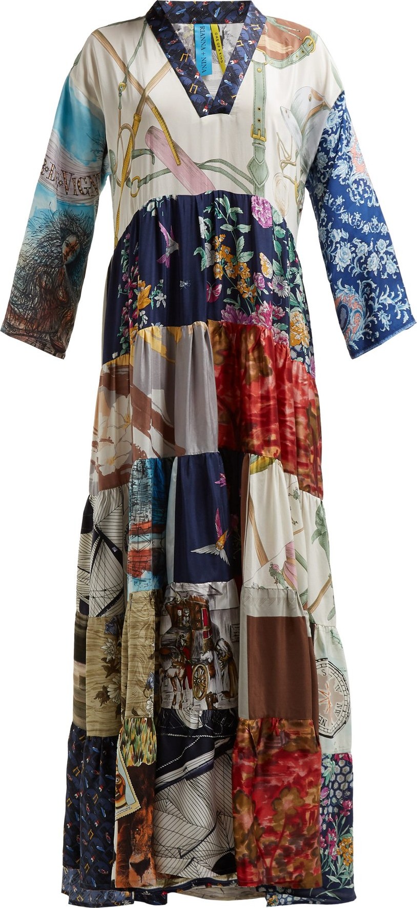 Rianna + Nina Vintage patchwork silk maxi dress