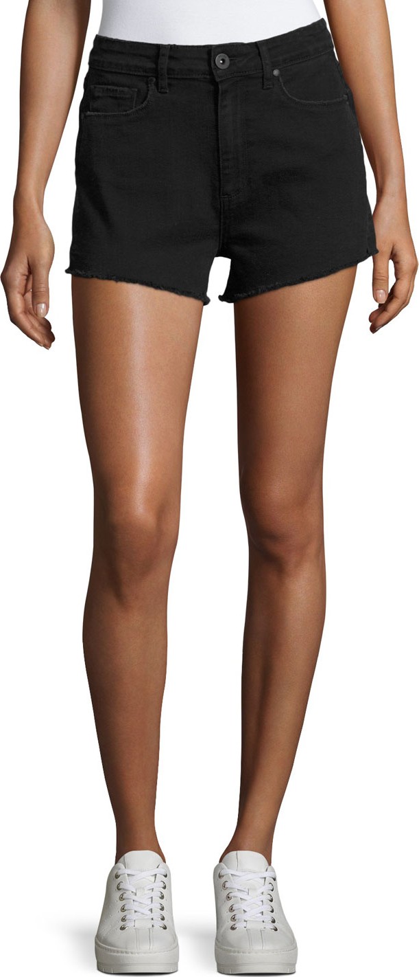 PAIGE Margot High-Waist Denim Cutoff Shorts, Vintage Black