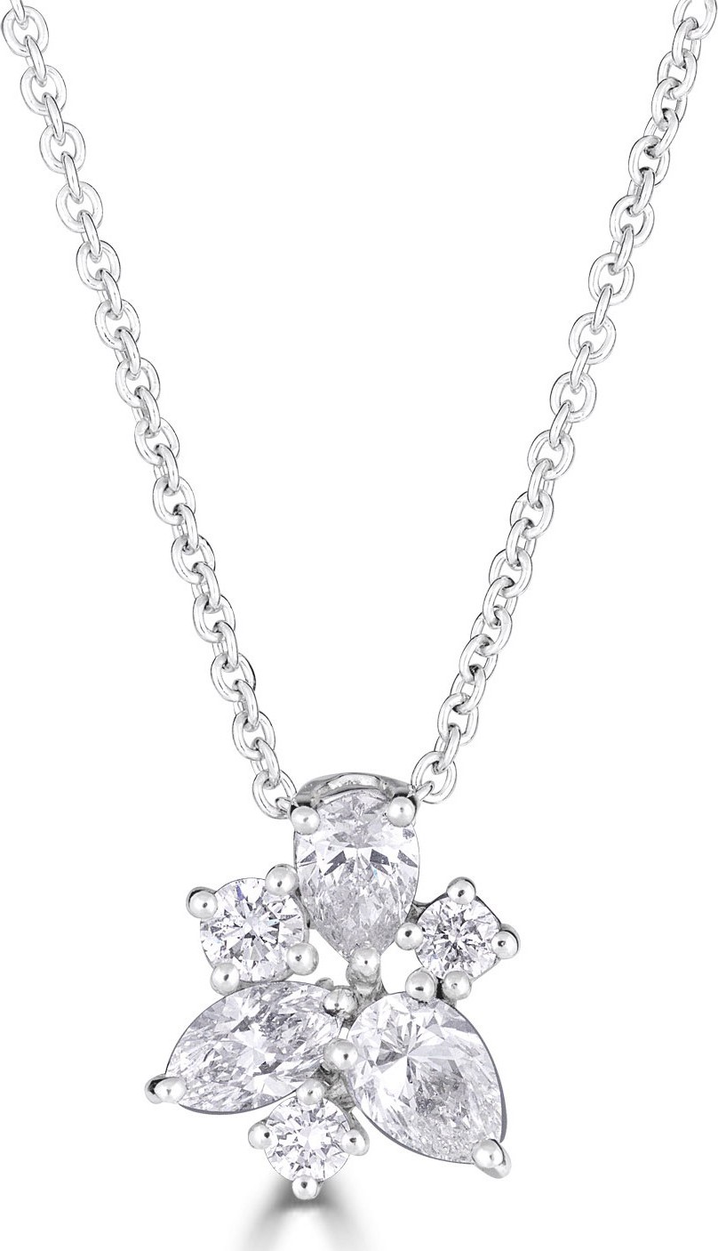 ZYDO Luminal 18k White Gold Mixed-Cut Diamond Necklace