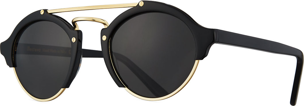 Illesteva Milan II Semi-Rimless Round Polarized Sunglasses