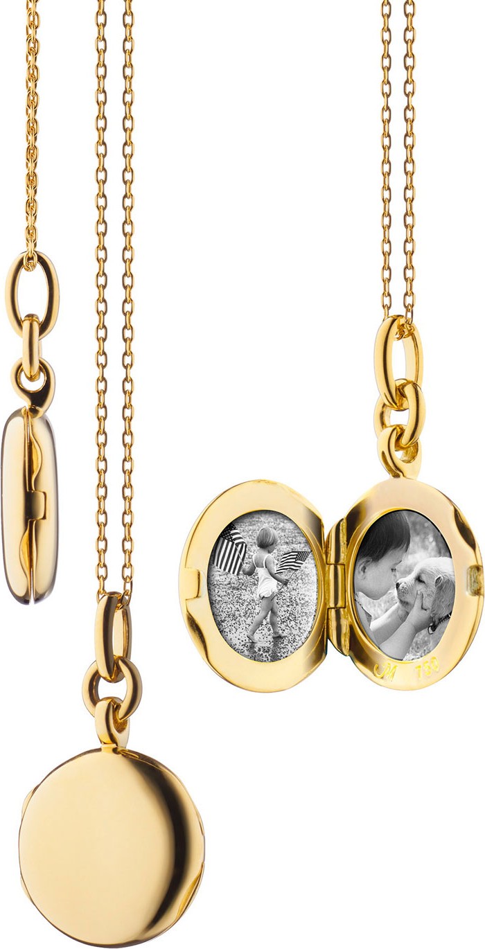 Monica Rich Kosann 18K Yellow Gold Round Locket Necklace