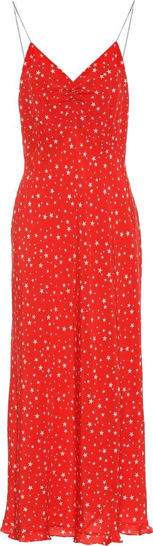 Miu Miu Star-printed silk crêpe dress