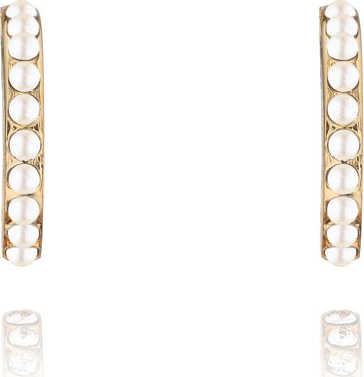 Vita Fede Luna Pearly Hoop Stud Earrings