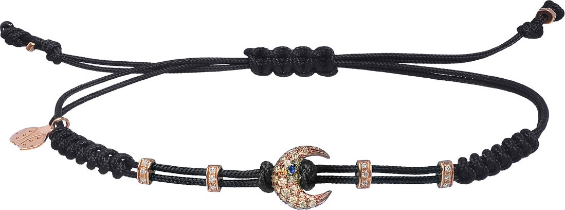 Pippo Perez 18k Pink Gold Diamond Crescent Pull-Cord Bracelet