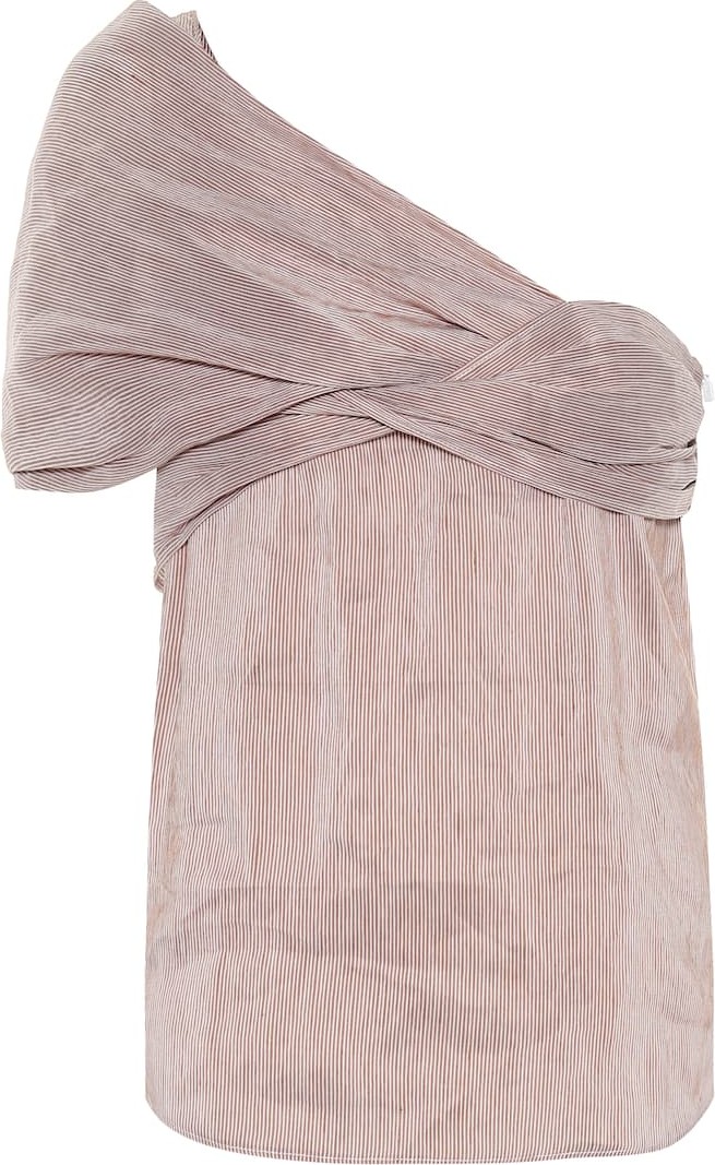 Chloe Striped linen-blend top