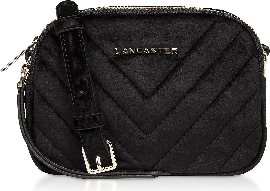 Lancaster Quilted Velvet Couture Mini Camera/Belt Bag