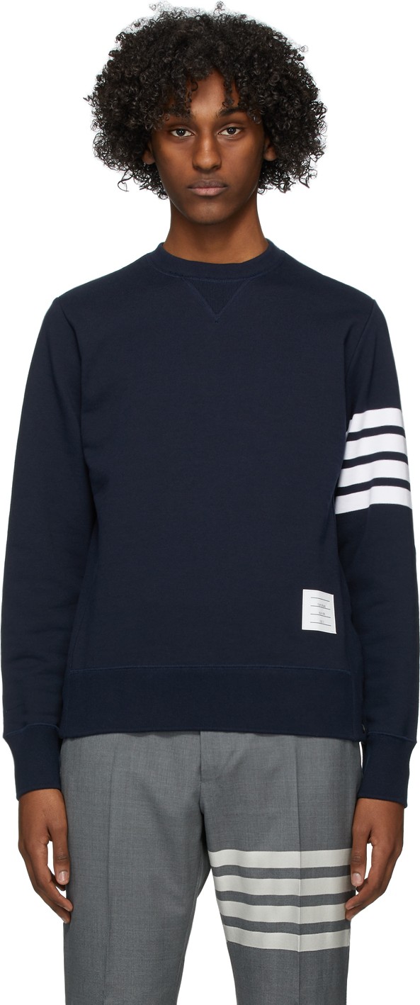 Thom Browne Navy 4-Bar Classic Sweatshirt