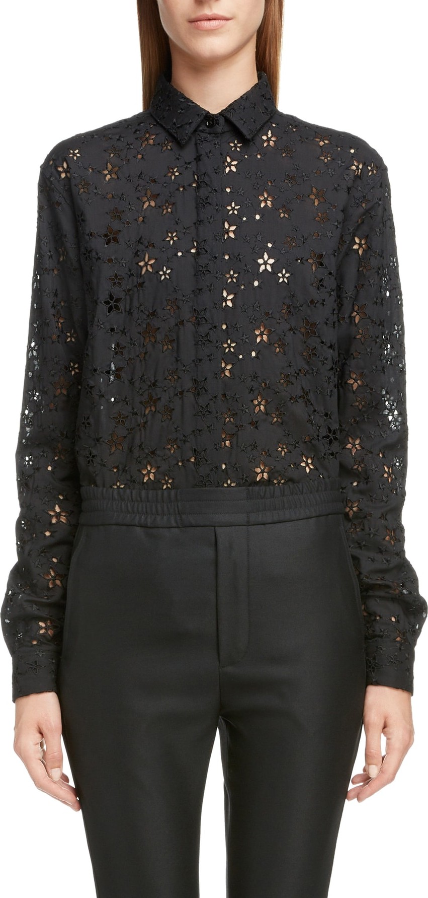 Saint Laurent Eyelet Button-Up Shirt