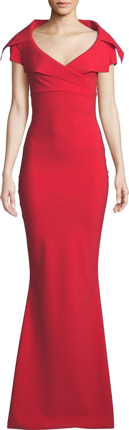 La Petite Robe di Chiara Boni Aurellina Collared Cap-Sleeve Gown La Petite Robe di Chiara Boni Aurellina Collared Cap-Sleeve Gown