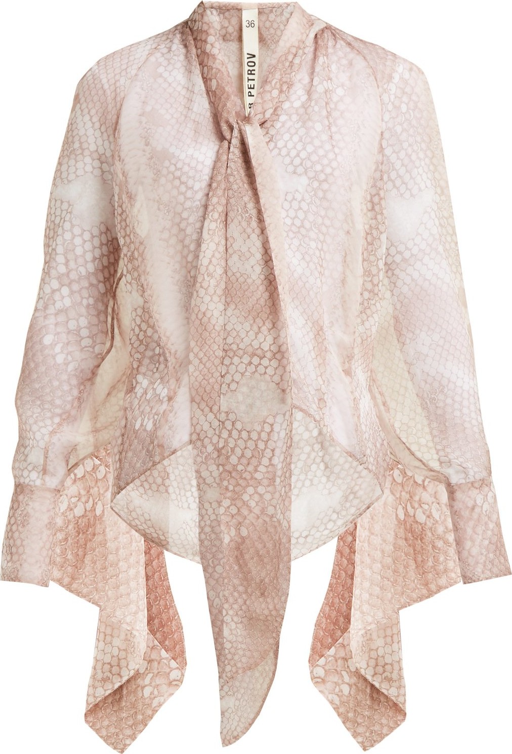Petar Petrov Blaine snakeskin-print silk blouse