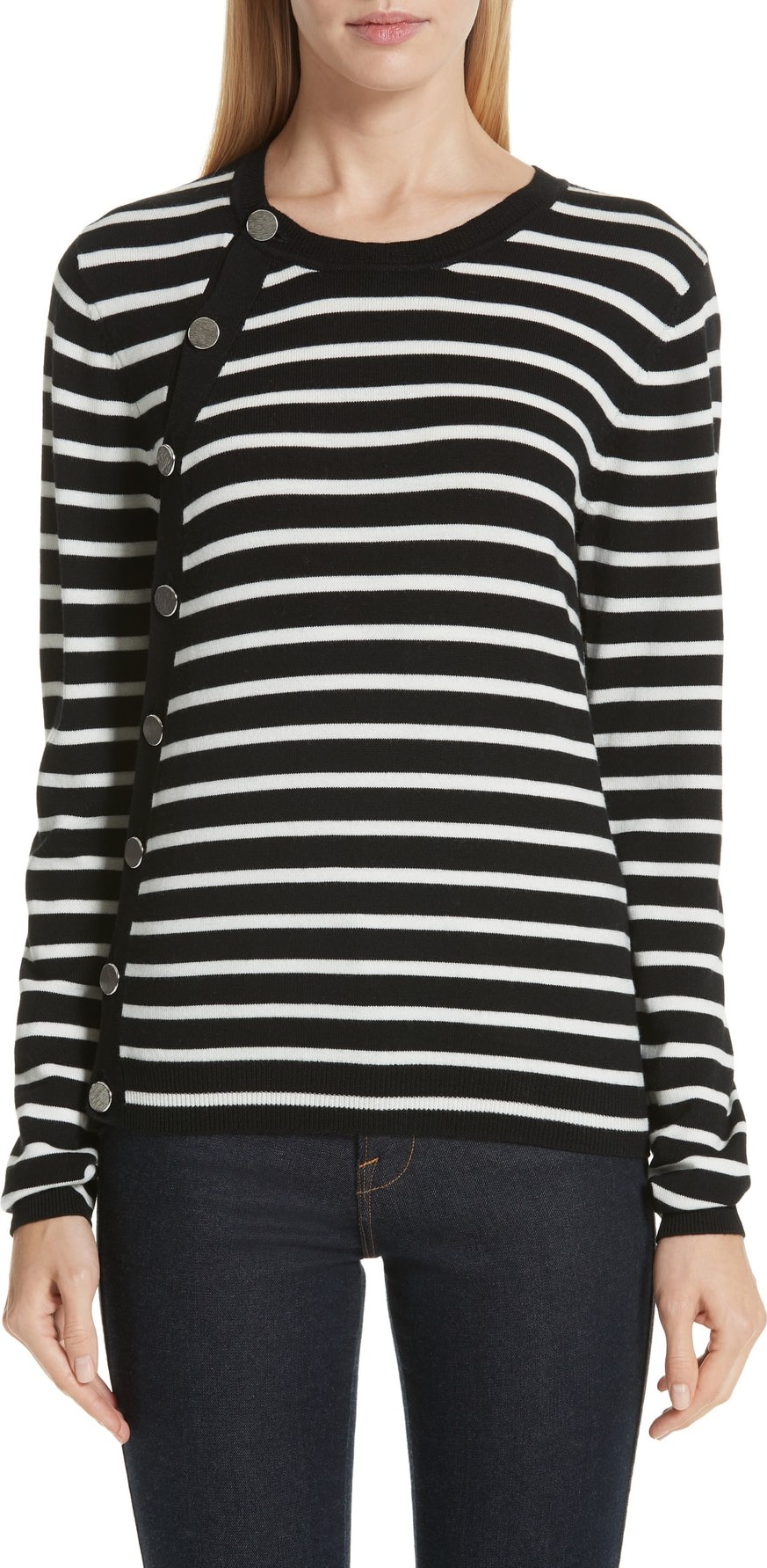 Altuzarra Stripe Button Side Wool Sweater