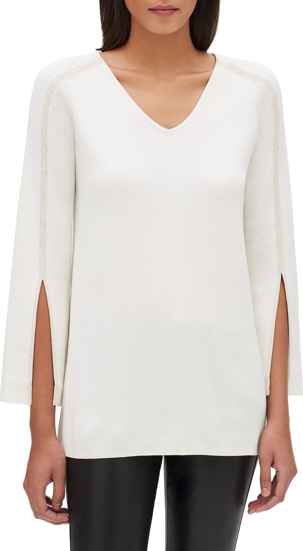 Lafayette 148 New York Sequin Embellished Cotton Blend Tunic
