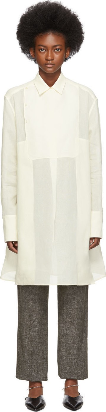 Jil Sander Off-White Lidia Classic Collar Plastron Shirt