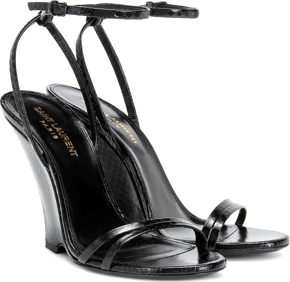 Saint Laurent Kym snakeskin sandals