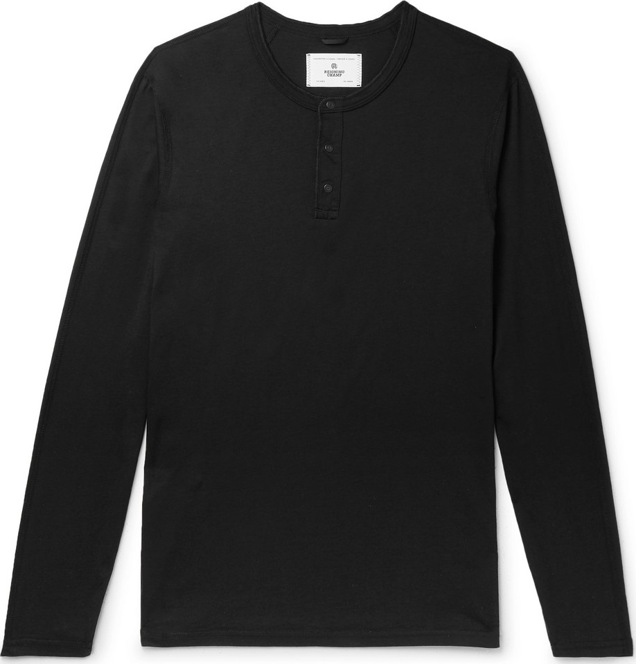 REIGNING CHAMP Cotton-Jersey Henley T-Shirt
