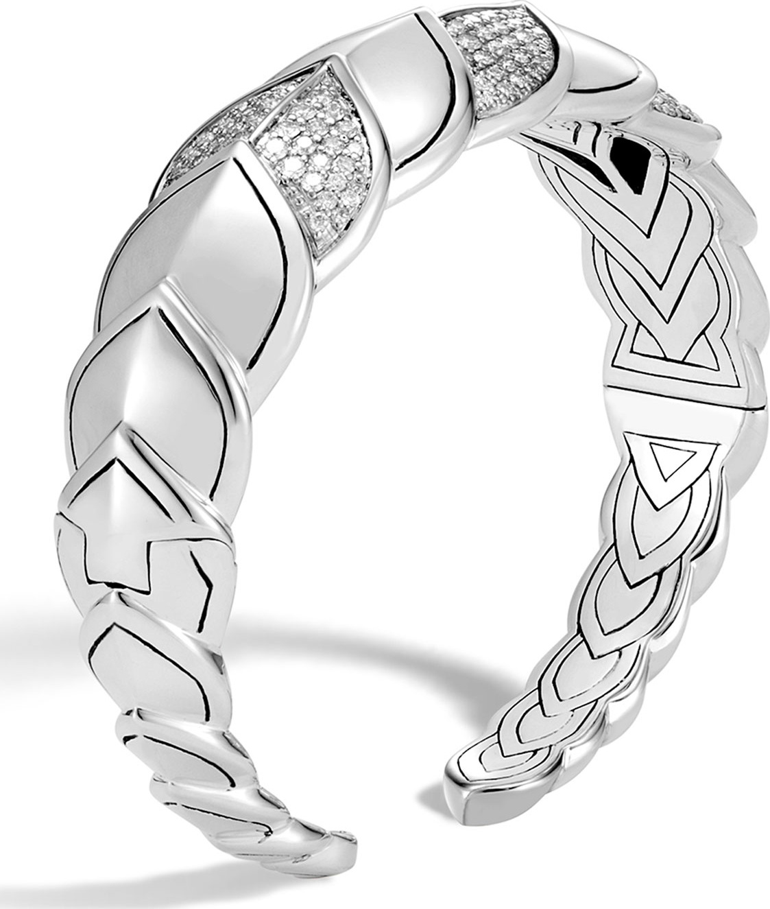 John Hardy Legends Naga Diamond Flex Cuff, Size M
