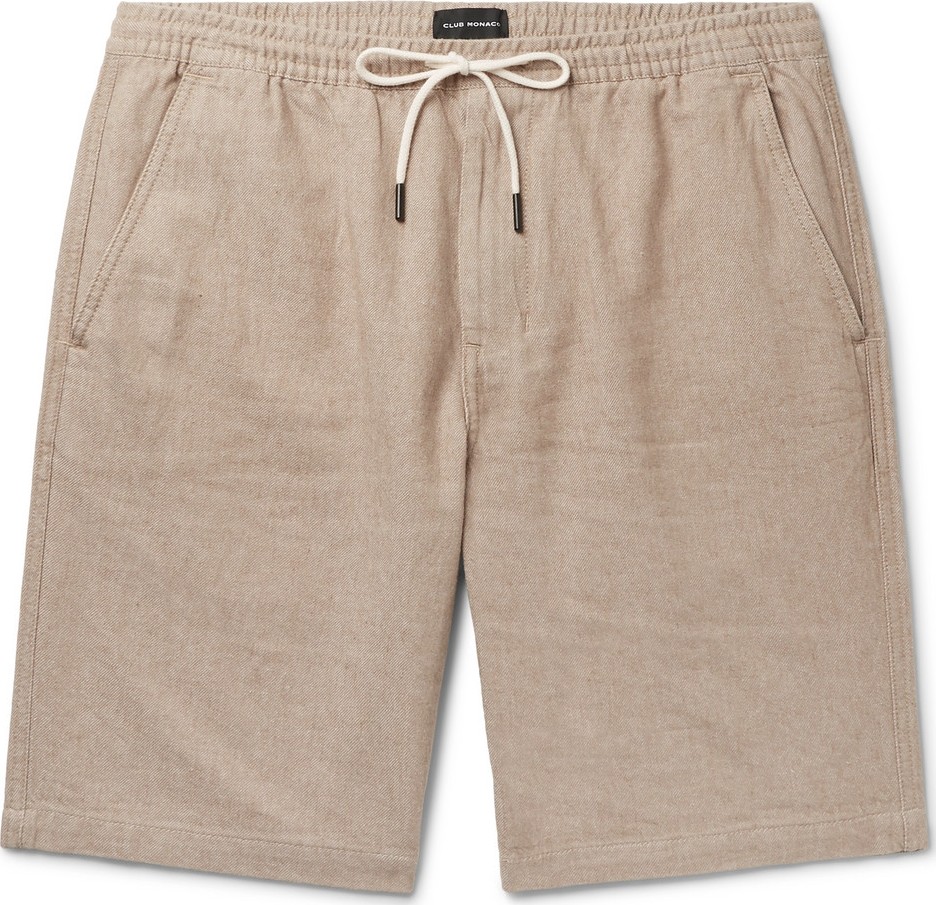 Club Monaco Slim-Fit Linen and Cotton-Blend Twill Drawstring Shorts