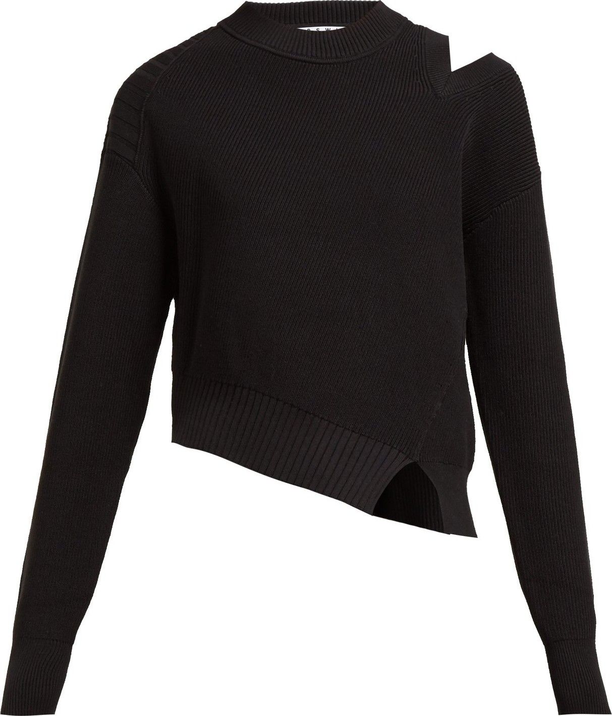 Proenza Schouler PSWL Asymmetric cotton-blend knit sweater