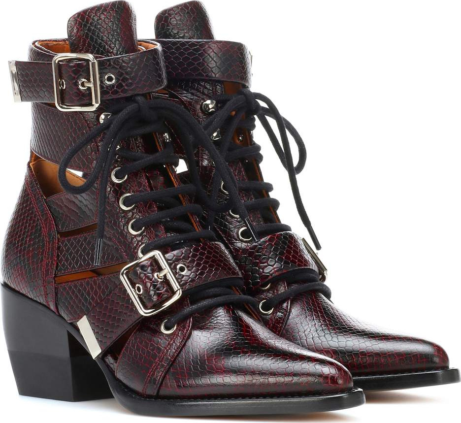 Chloe Rylee embossed leather boots