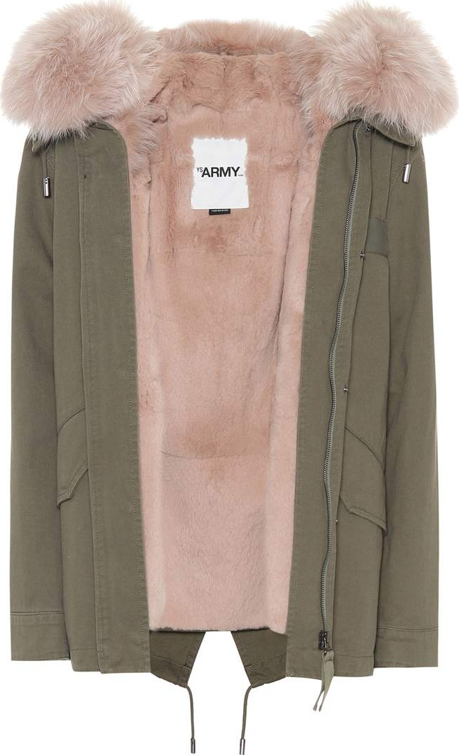 Army By Yves Salomon Fur-trimmed cotton jacket