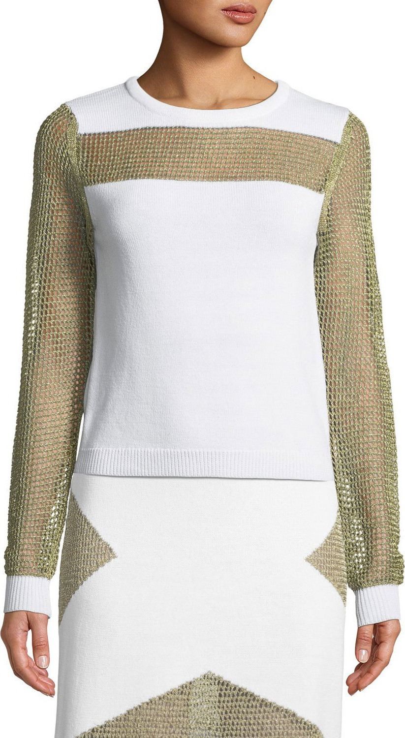 Tabula Rasa Sankore Metallic Open-Knit Sweater