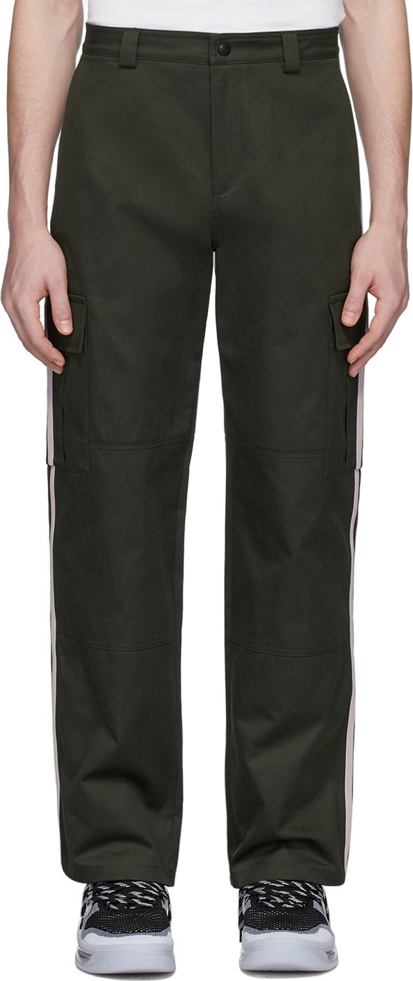 Valentino Green Side Stripe Cargo Pants