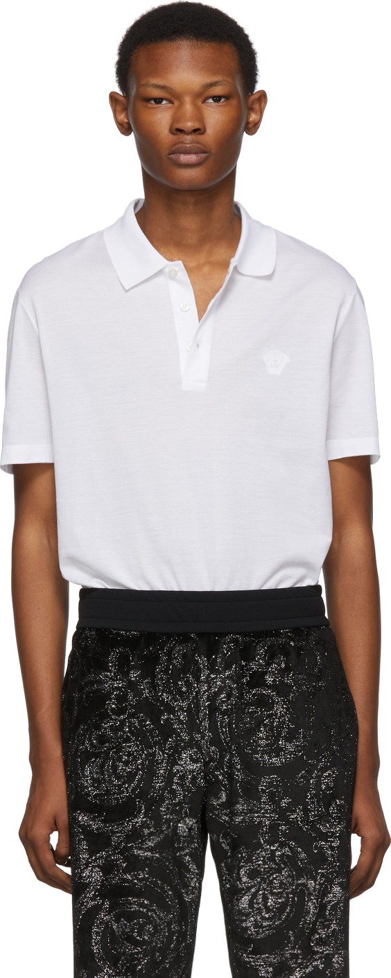 Versace White Medusa Head Polo