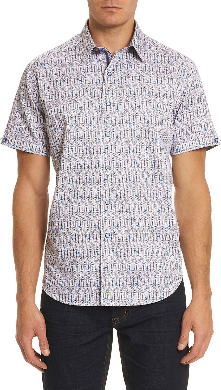 Robert Graham Men's Cuban Tres Short-Sleeve Guitar Sport Shirt