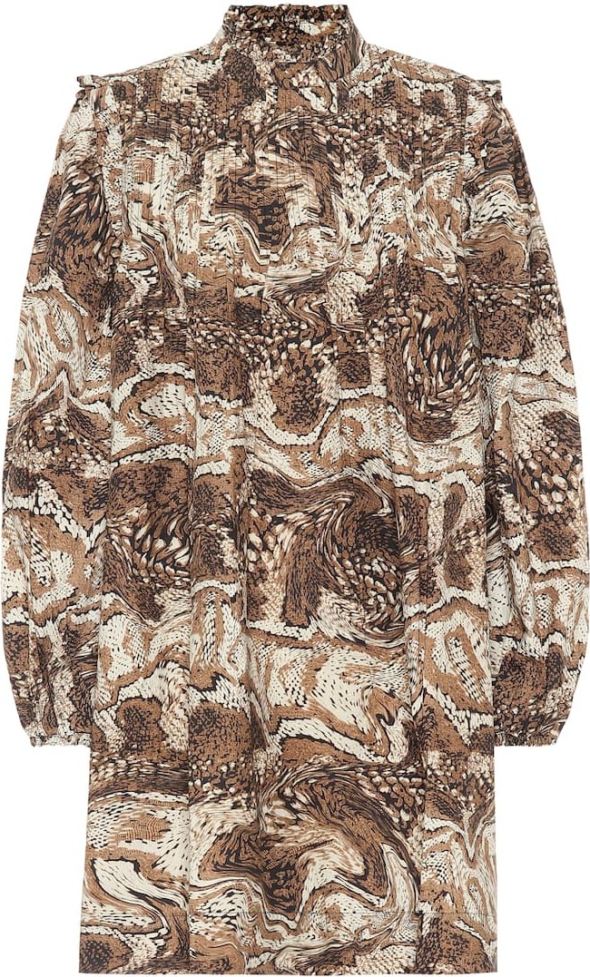 Ganni Printed cotton minidress