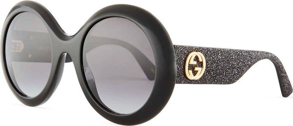 Gucci Rounf GG Glitter Sunglasses