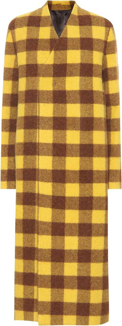 Rick Owens Plaid alpaca and wool coat