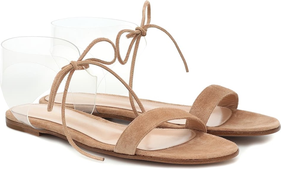Gianvito Rossi Plexi suede sandals