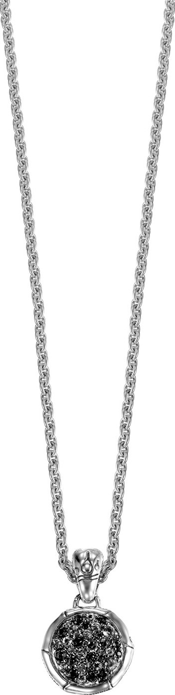 John Hardy Bamboo Lava Silver Black Sapphire Pendant Necklace